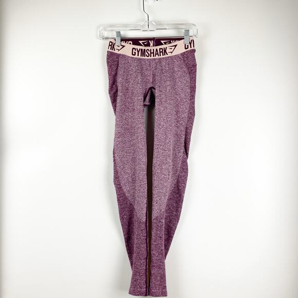 Gymshark Flex Leggings Dark Ruby Marl Blush Size Small - Picture 3 of 9